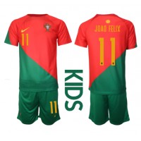 Billiga Portugal Joao Felix #11 Barnkläder Hemma fotbollskläder till baby VM 2022 Kortärmad (+ Korta byxor)